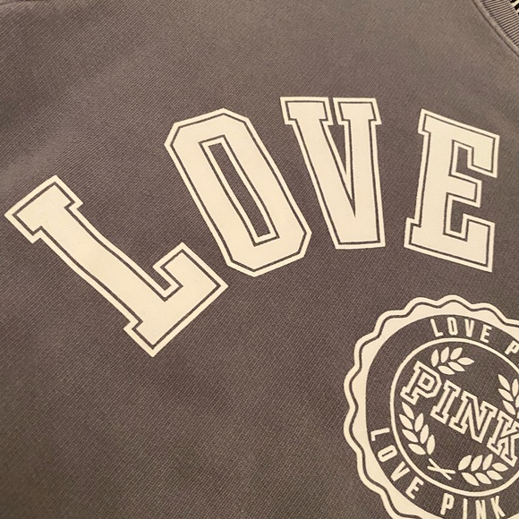 Pink oversized grey & white sweatshirt nice sz XS - Picture 5 of 12